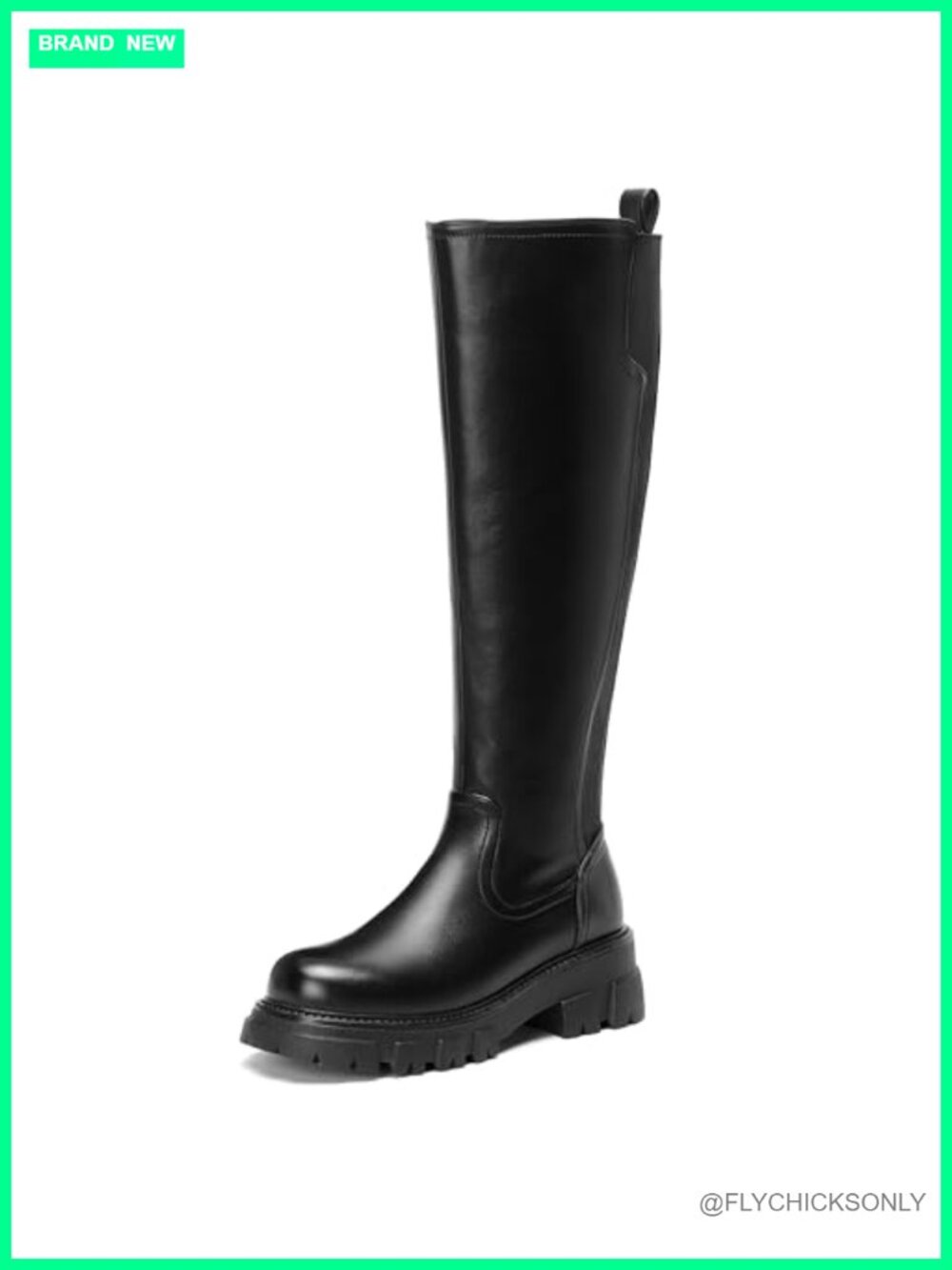 Womens Knee High Platform Boots Chunky Heel Round Toe Side Zip Lug Sole Tall